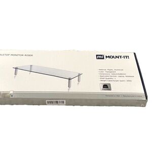 Mi Mount-It Tabletop Monitor Riser; Clear Plastic/Aluminum; 44 lb. capacity